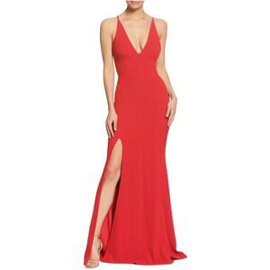 Dress the Population Women's Formal Dress Size Medium Red Long Mermaid Gown